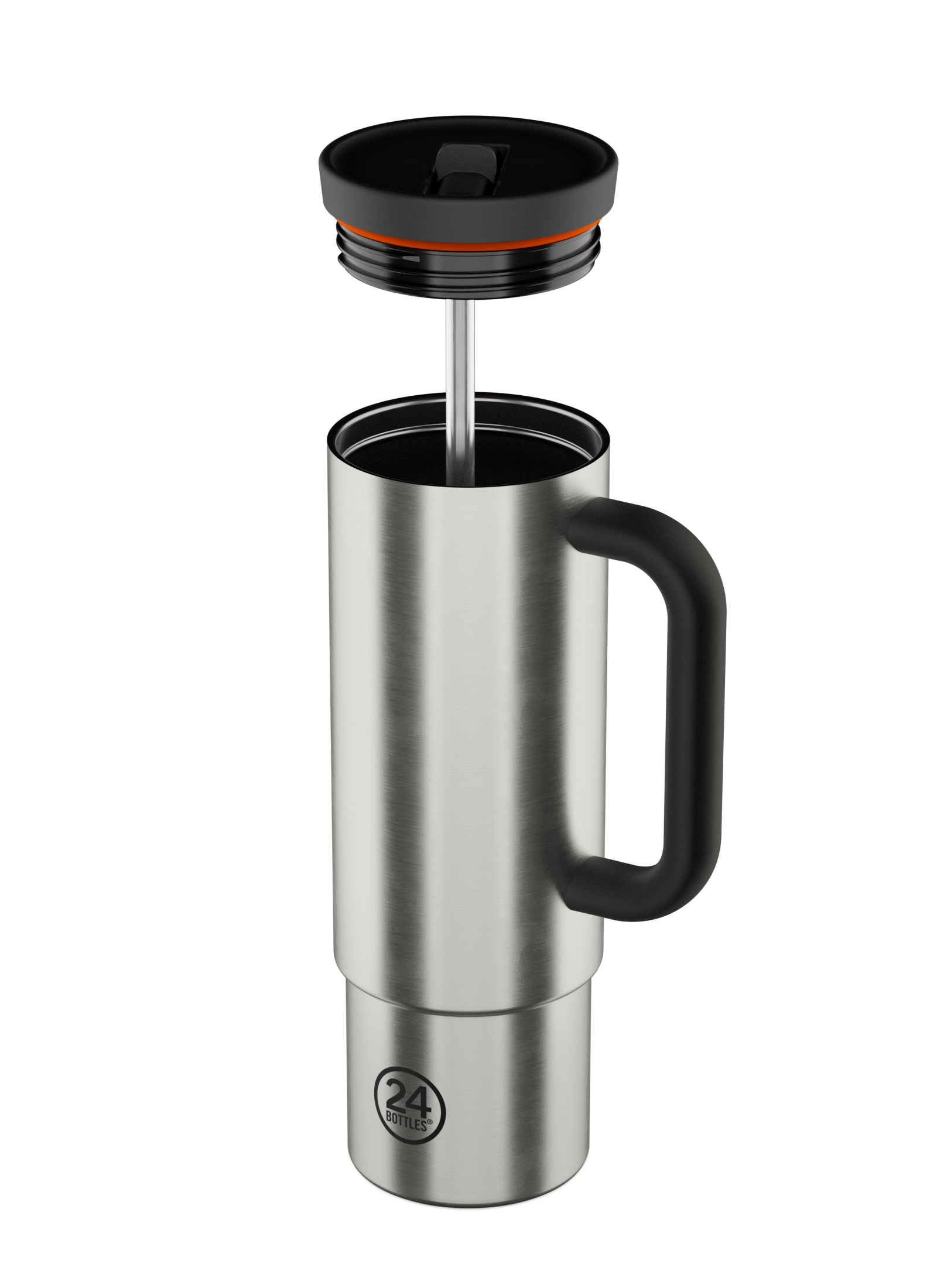 Straw Cup Brushed Steel - 800 ml