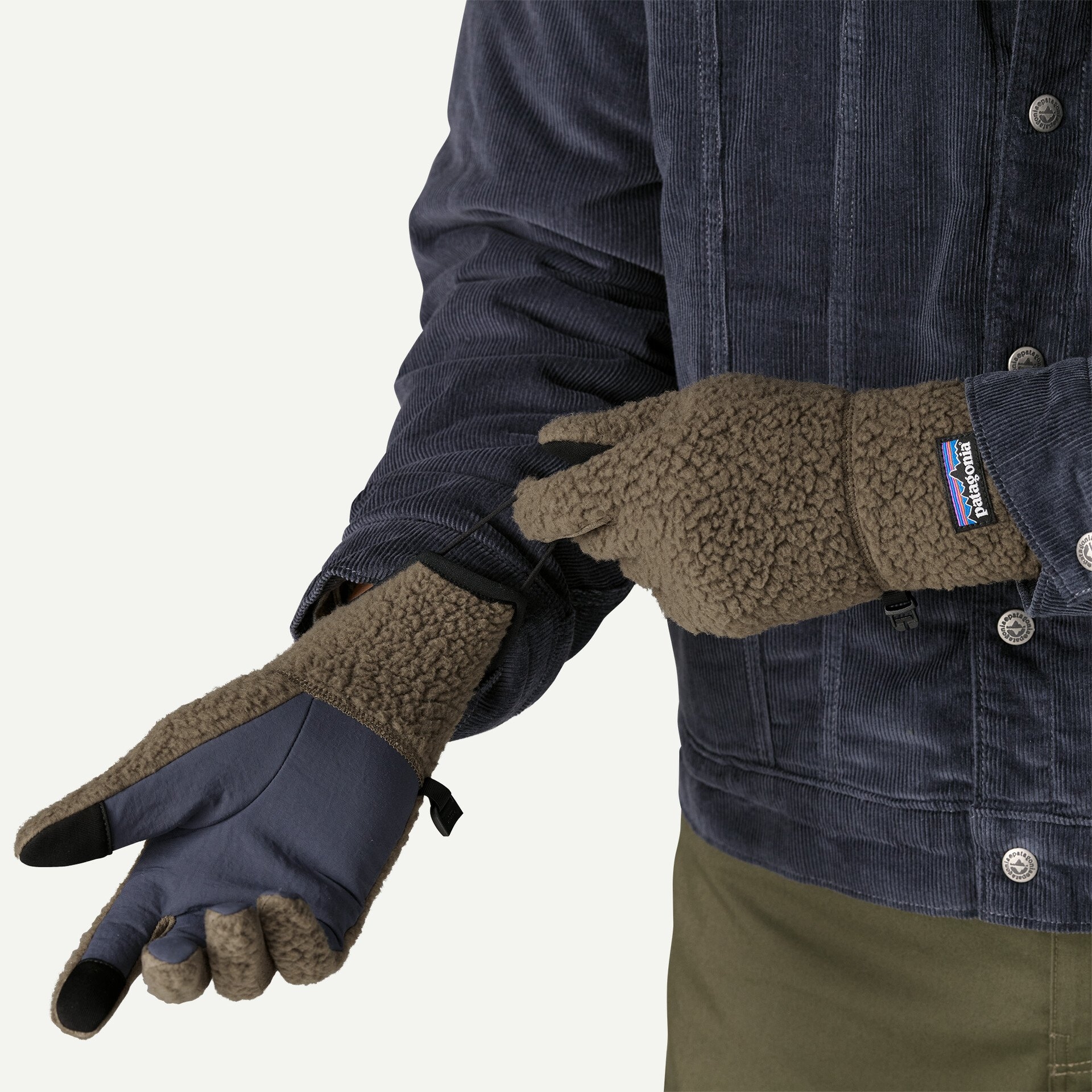 Retro Pile Fleece Gloves