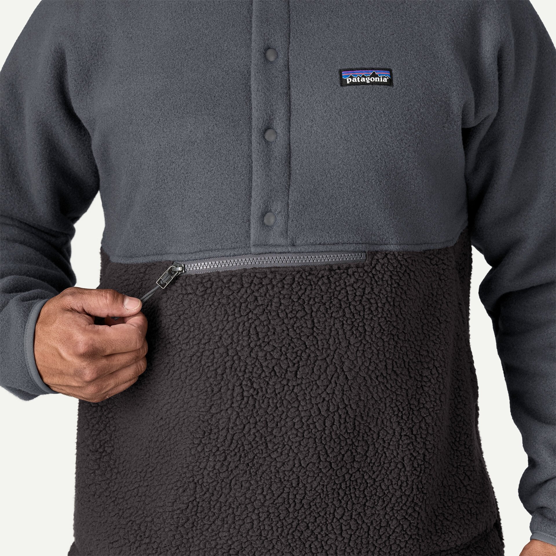 Men's Retro Pile Half-Snap Fleece Pullover