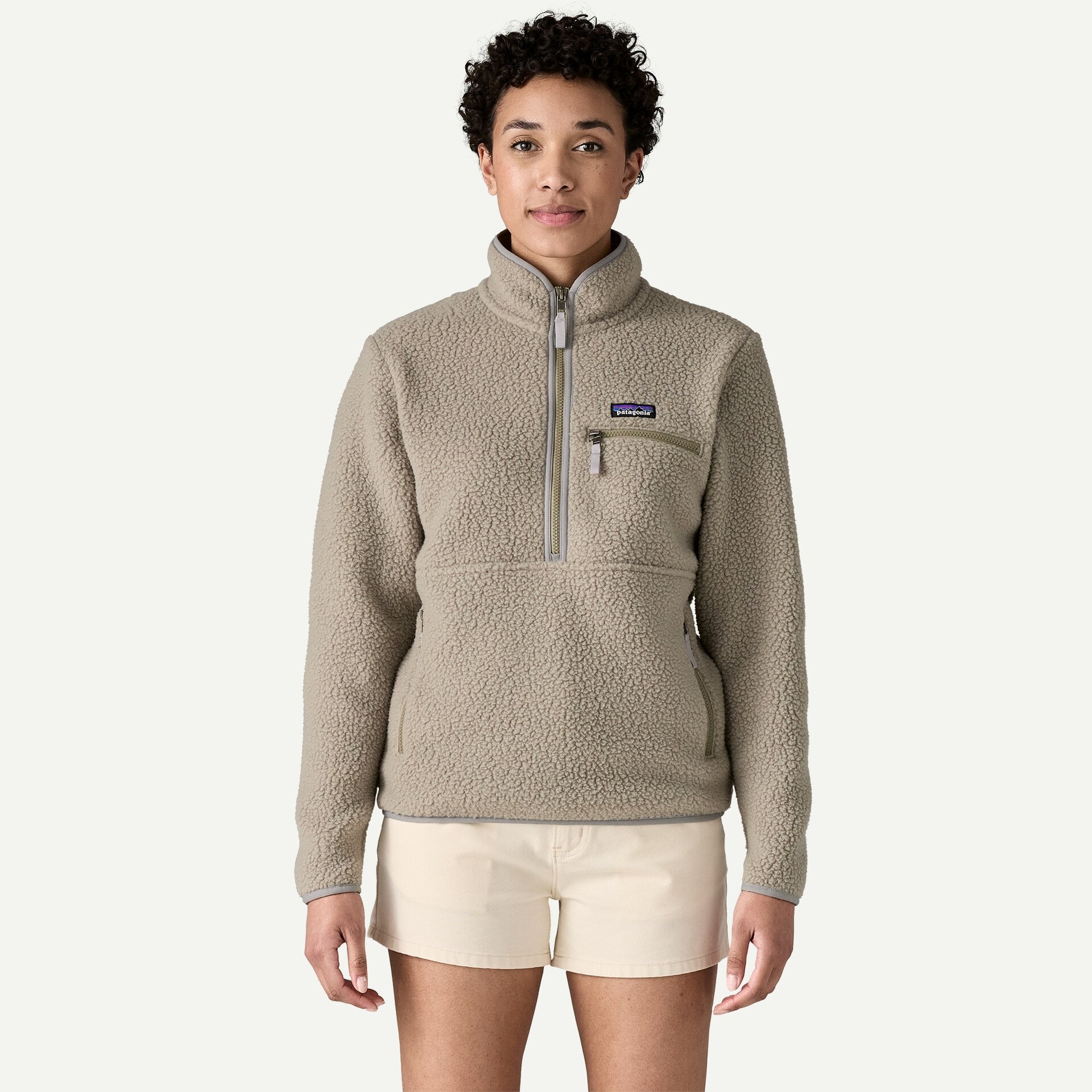 Women's Retro Pile Fleece Marsupial Pullover