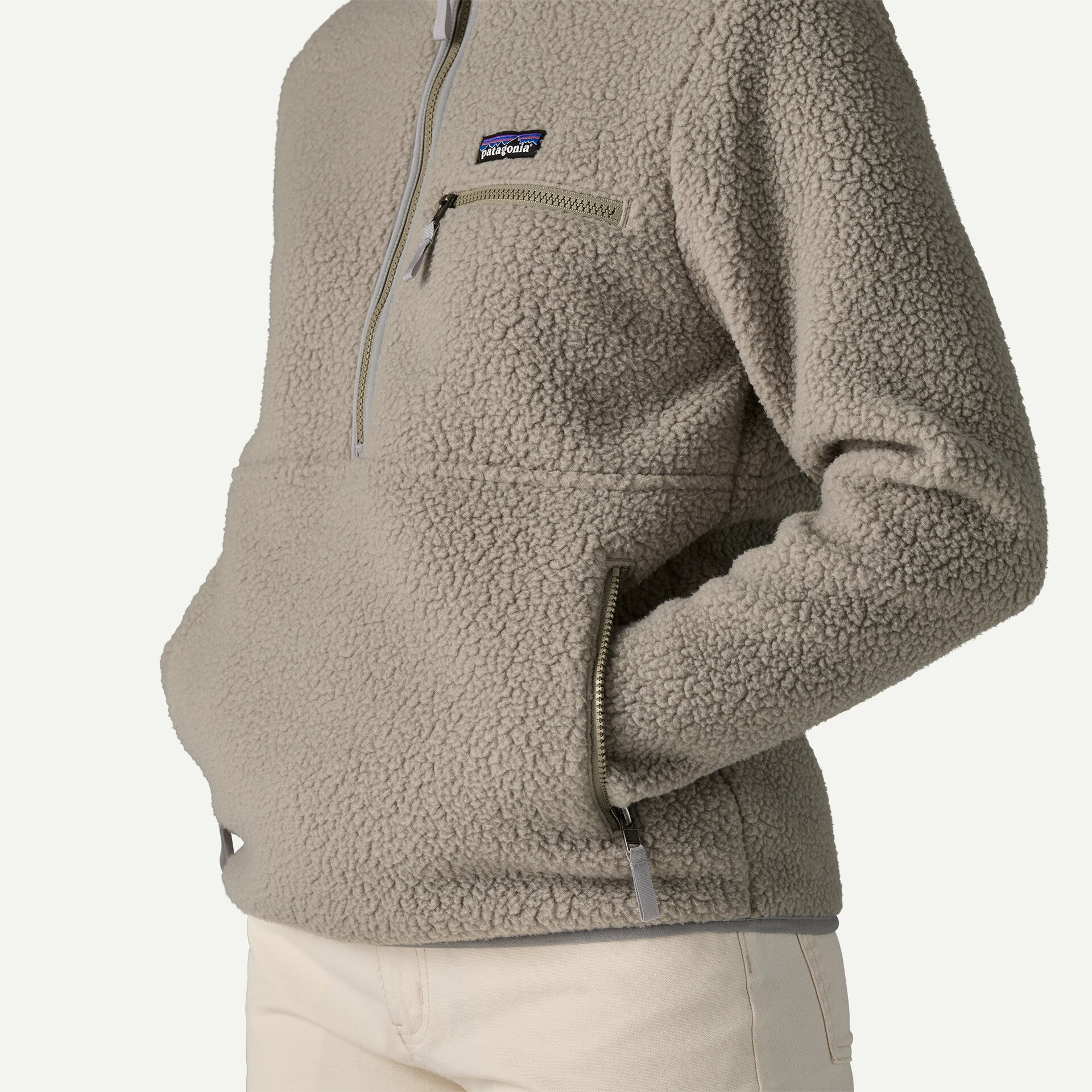 Women's Retro Pile Fleece Marsupial Pullover