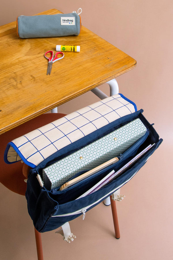 Cartable Léo Tricolore Carreaux