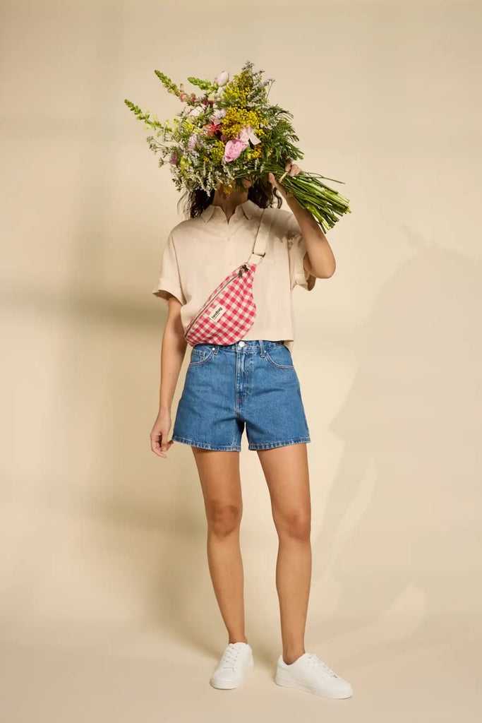 Sac banane Olivia Vichy rose