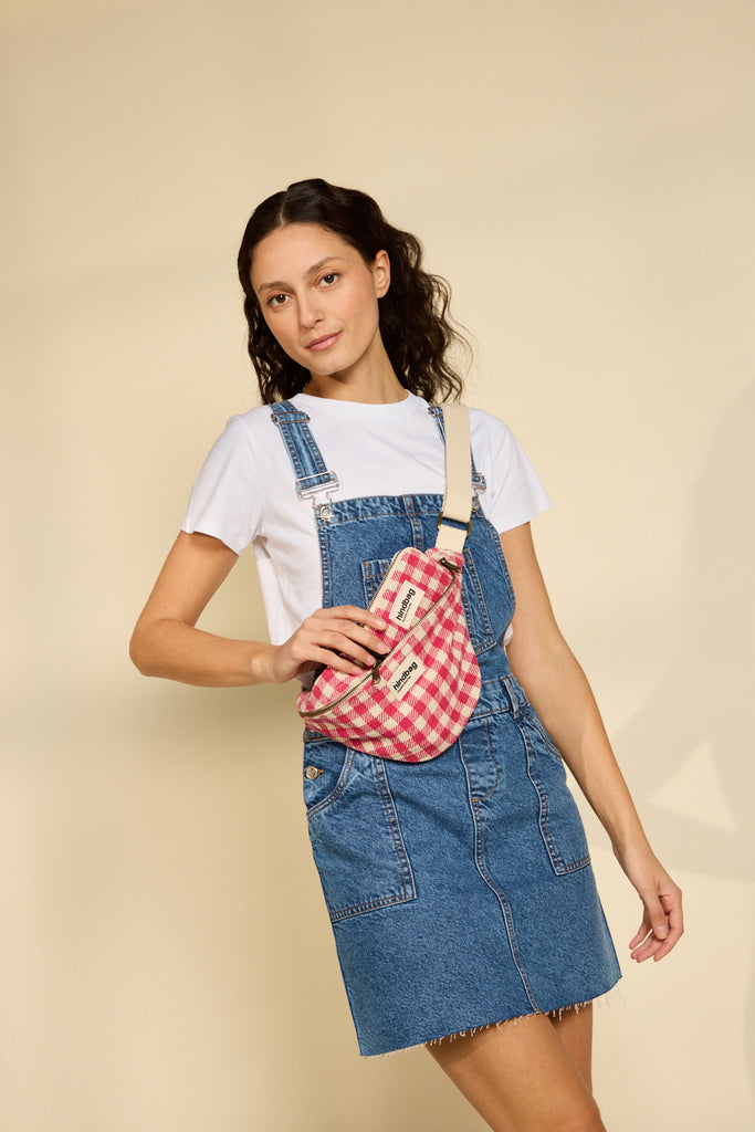 Sac banane Olivia Vichy rose