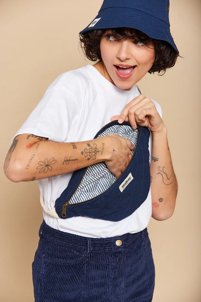 Sac banane matelassé Olivia Navy