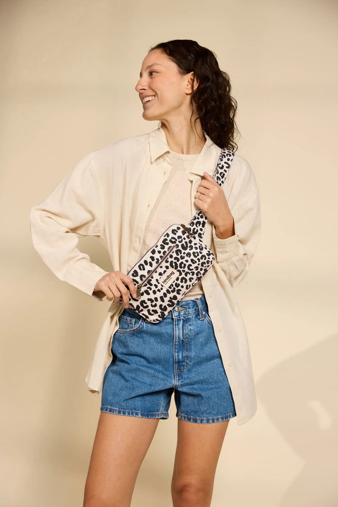 Sac banane Harry Léopard écru