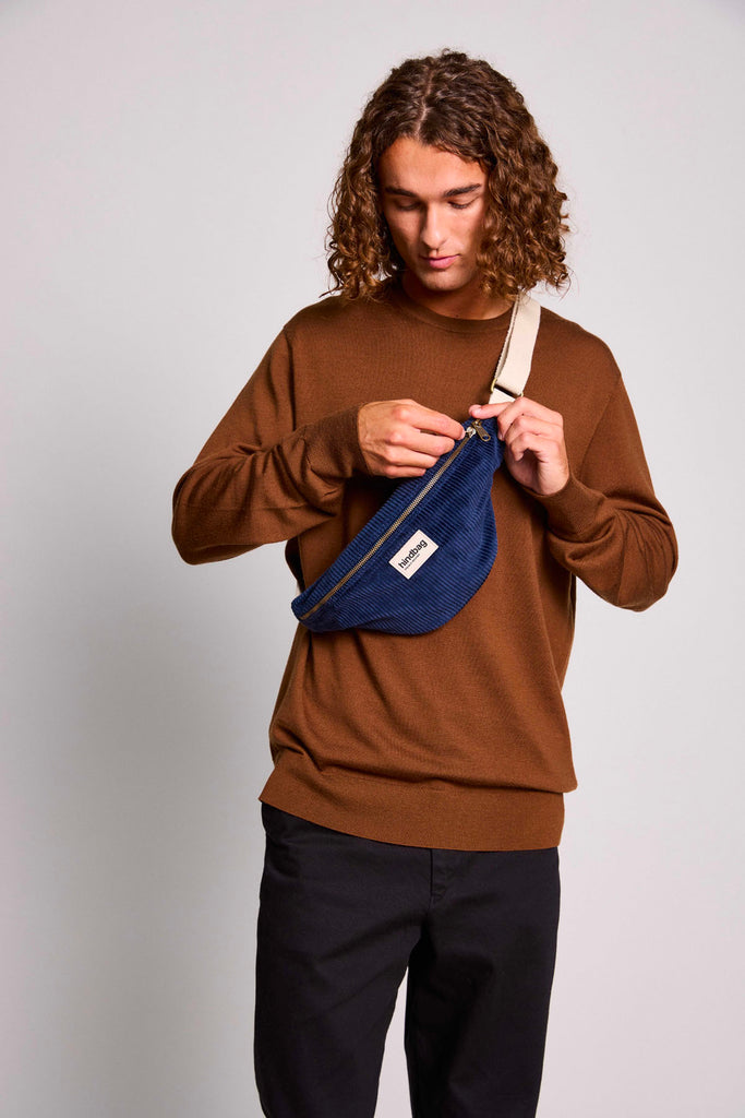 Sac banane Olivia Velours Marine