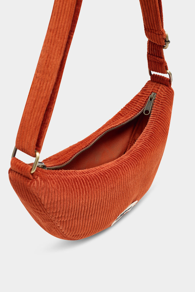 Sac banane Andrea Velours Brique