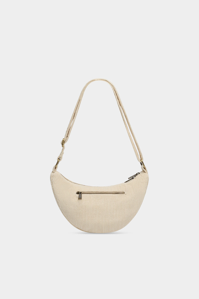 Sac banane Andrea Velours Beige