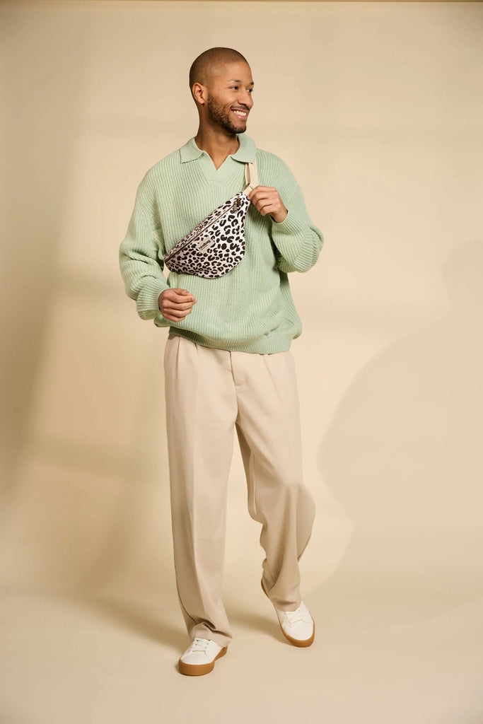 Sac banane Olivia Léopard écru