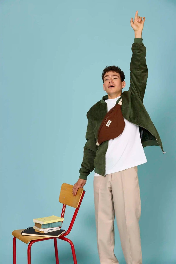 Sac banane matelassé Olivia Chocolat