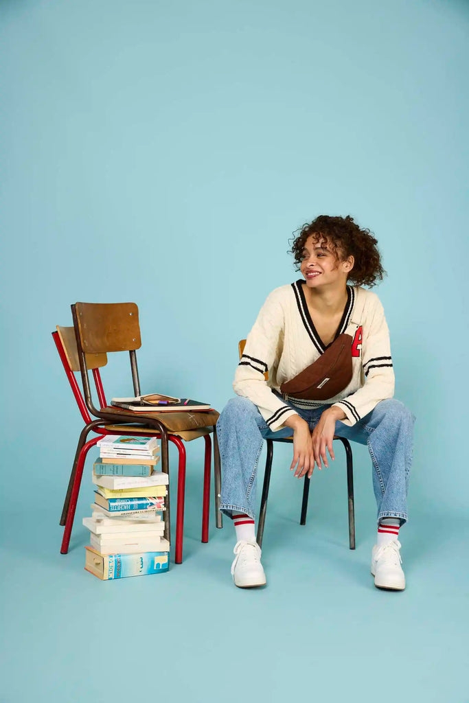 Sac banane matelassé Olivia Chocolat