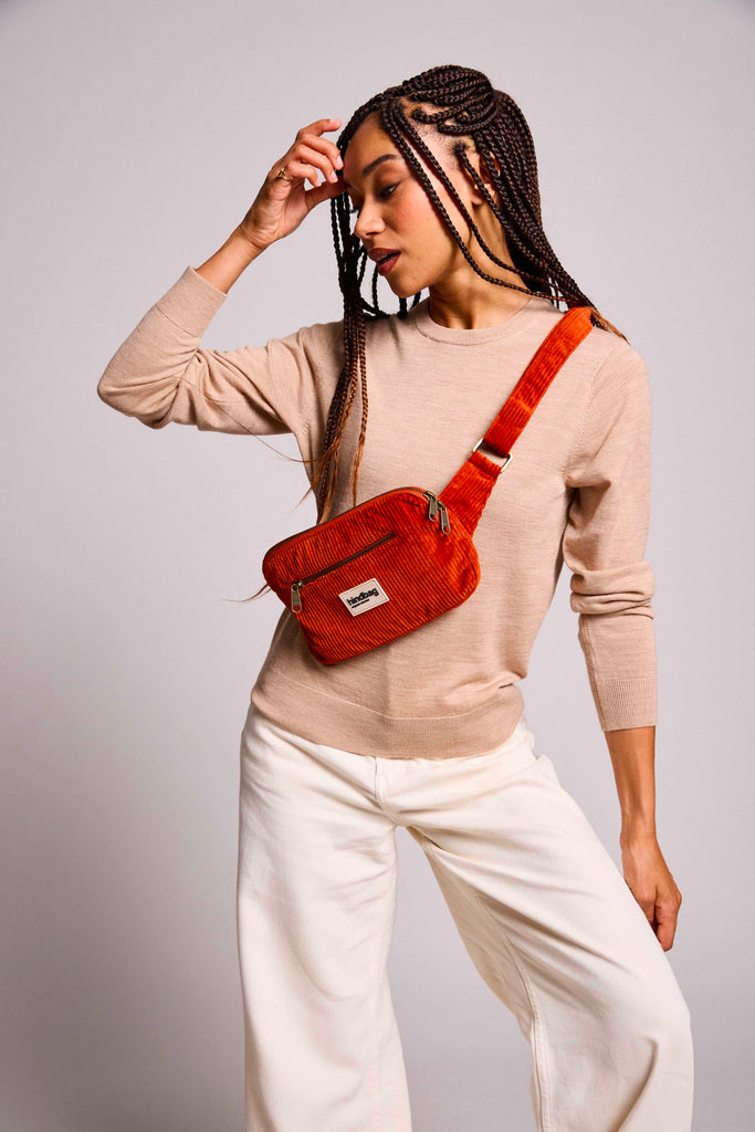 Sac banane Harry Velours Brique