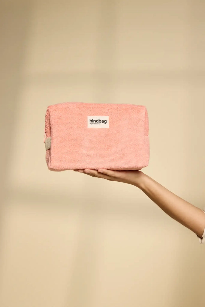 Trousse toilette Léon Éponge rose corail