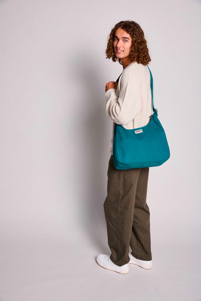 Sac hobo Claire Bleu paon