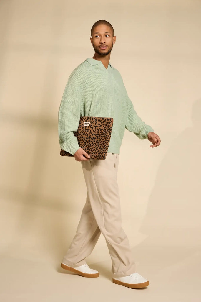 Housse d'ordi Ava Léopard cannelle