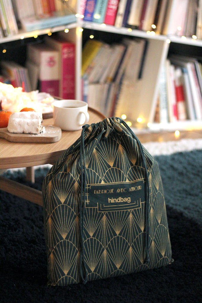 Pochon cadeau réutilisable vert