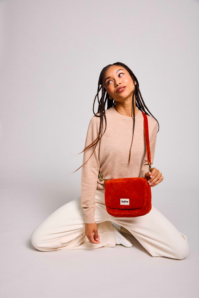 Sac à main Margault Velours Brique