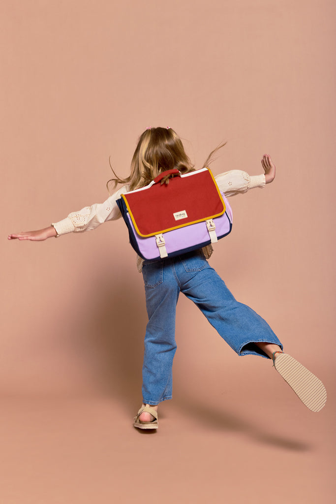 Cartable Léo Tricolore Terracotta