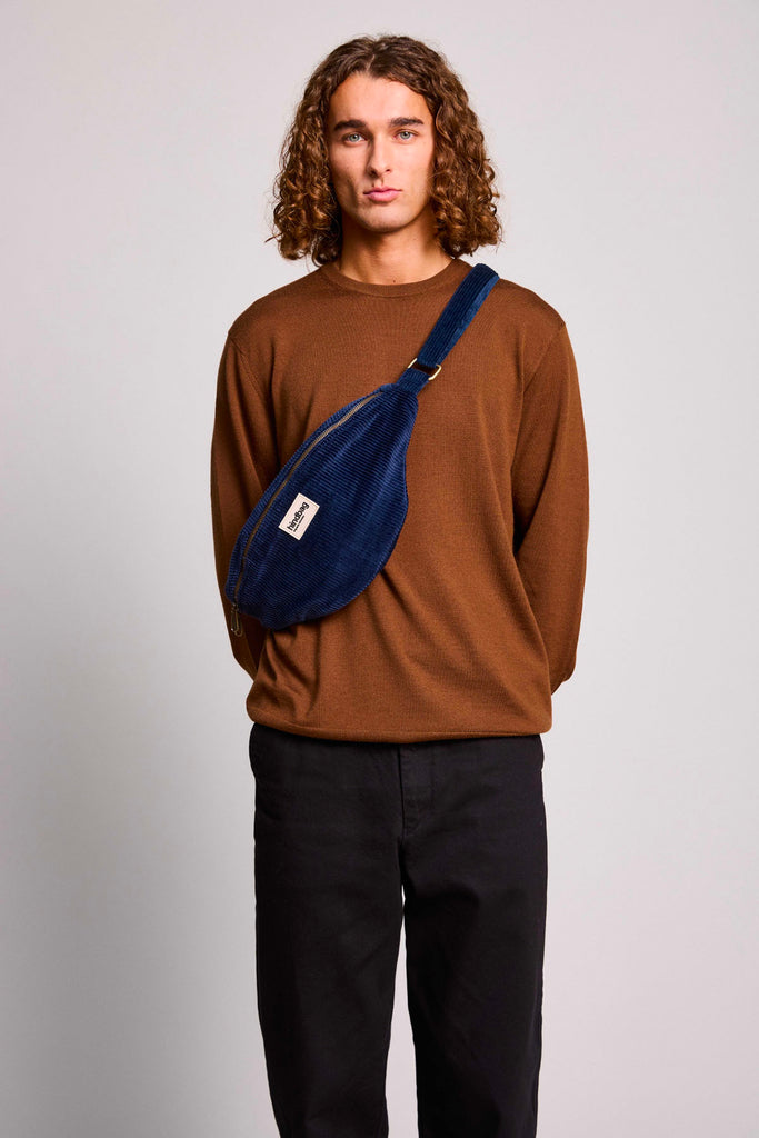 Sac banane L Sasha Velours Marine