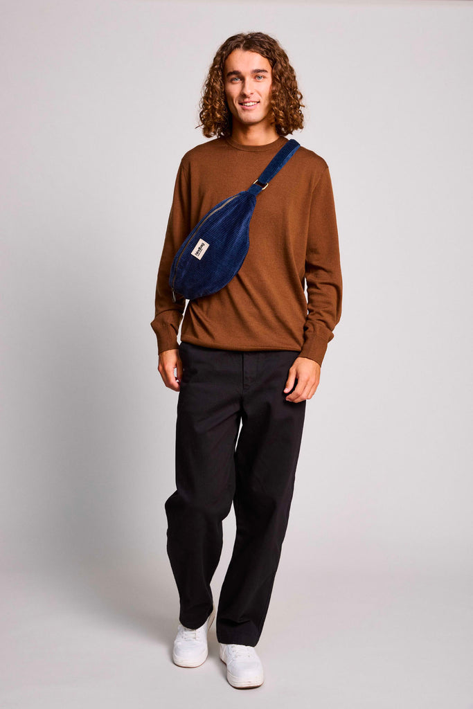 Sac banane L Sasha Velours Marine