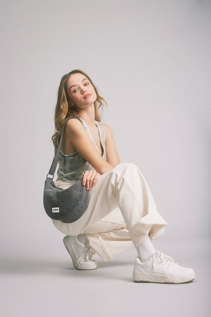 Sac banane Andrea Denim Gris