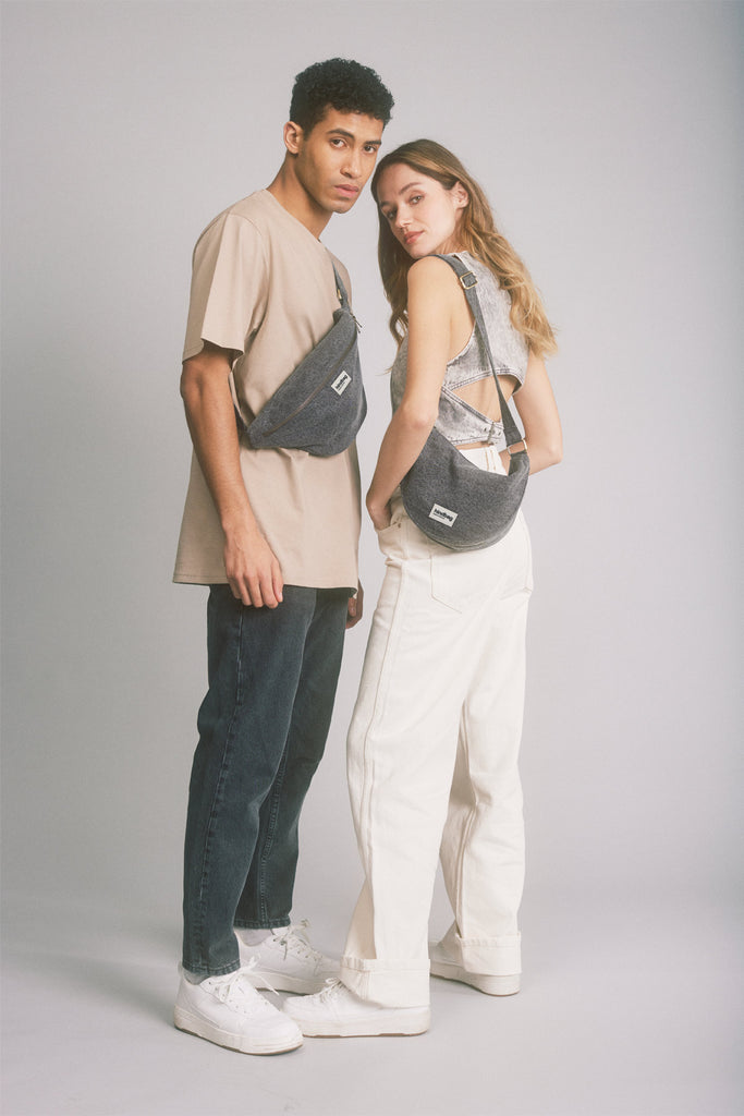 Sac banane Andrea Denim Gris