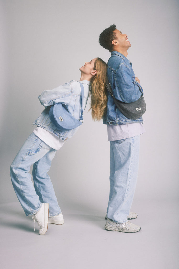 Sac banane Andrea Denim Gris