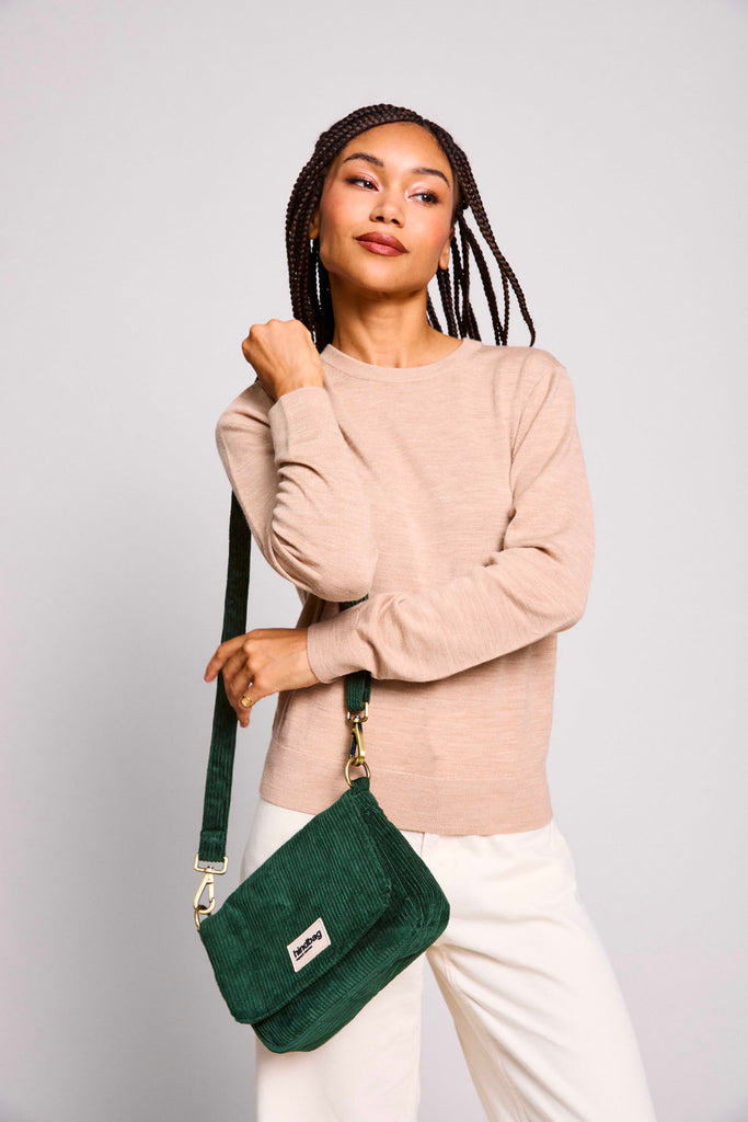 Sac à main Margault Velours Sapin