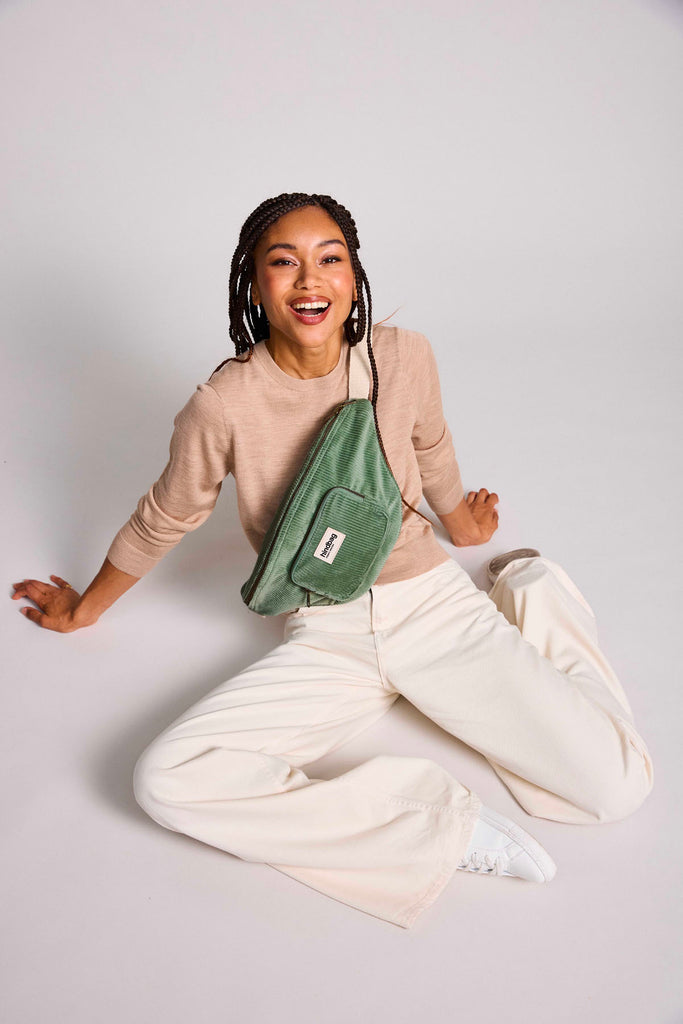 Sac banane XL Sofia Velours Vert d'eau