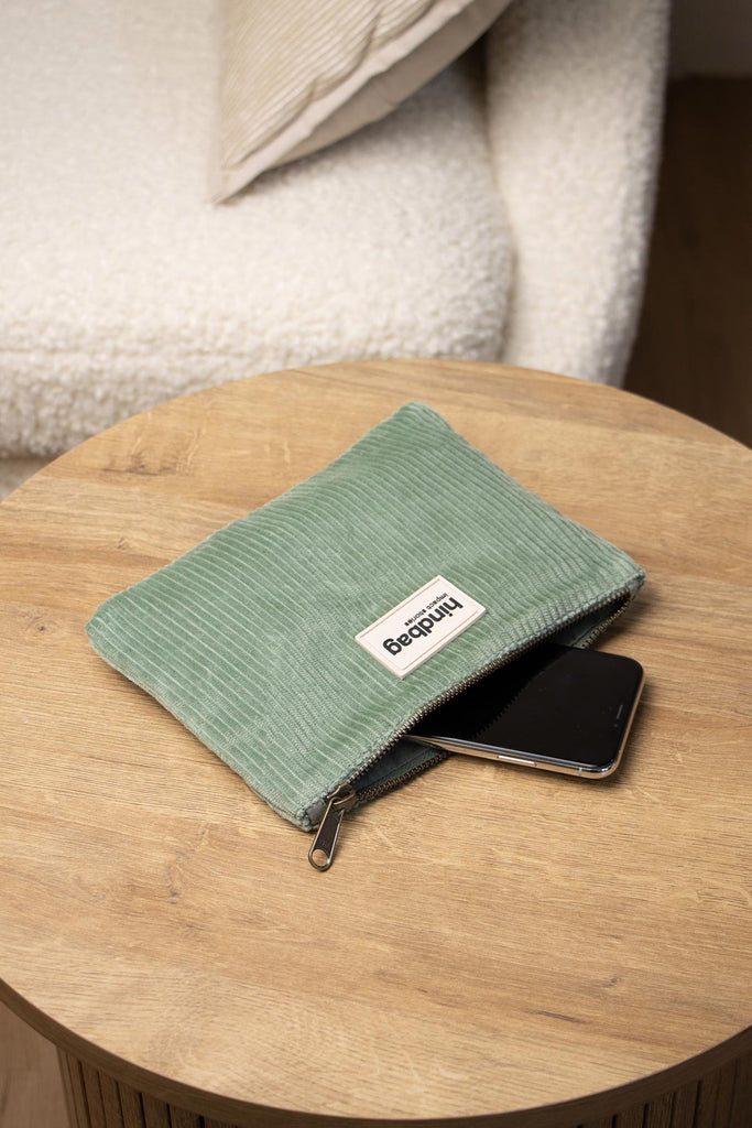 Pochette Lou Velours Vert d'eau