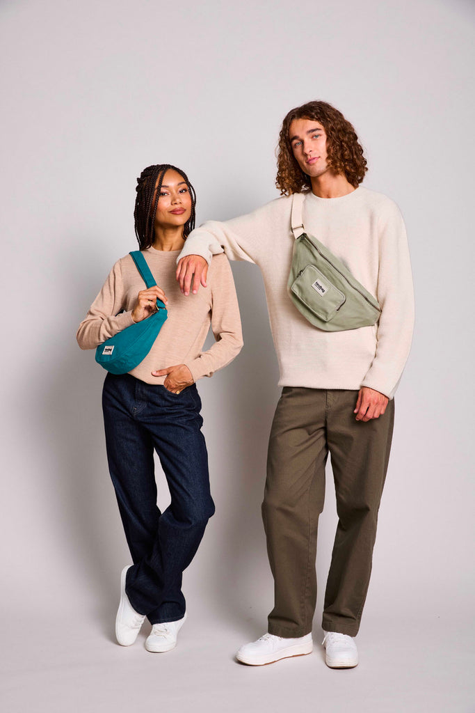 Sac banane Andrea Bleu paon