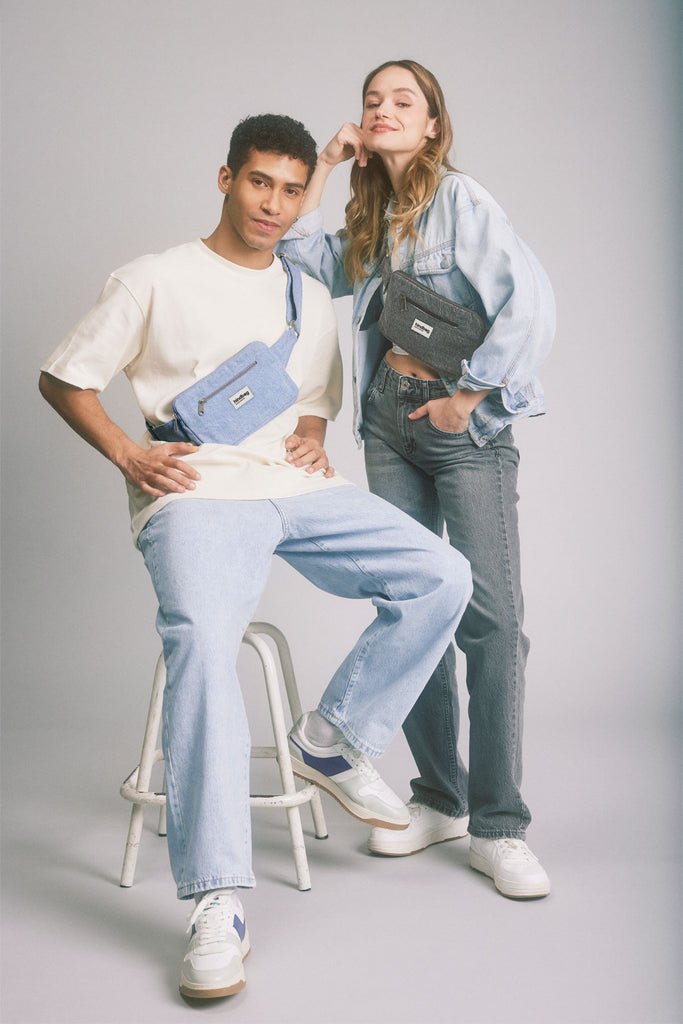 Sac banane Harry Denim Gris