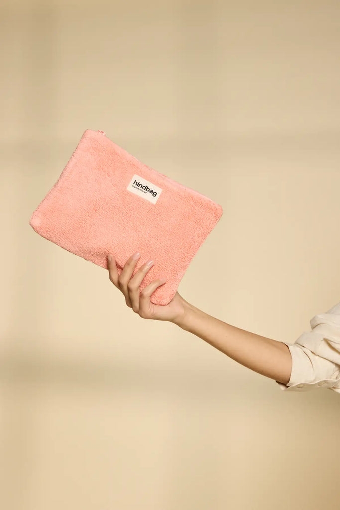 Pochette Ema Éponge rose corail