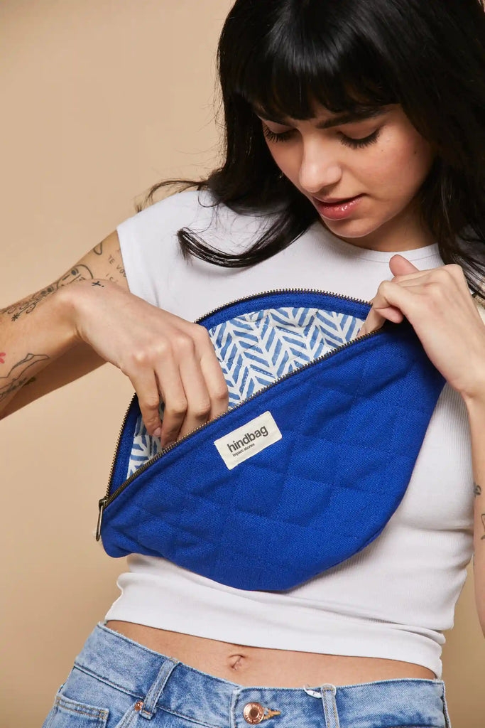 Sac banane matelassé Olivia Bleu électrique