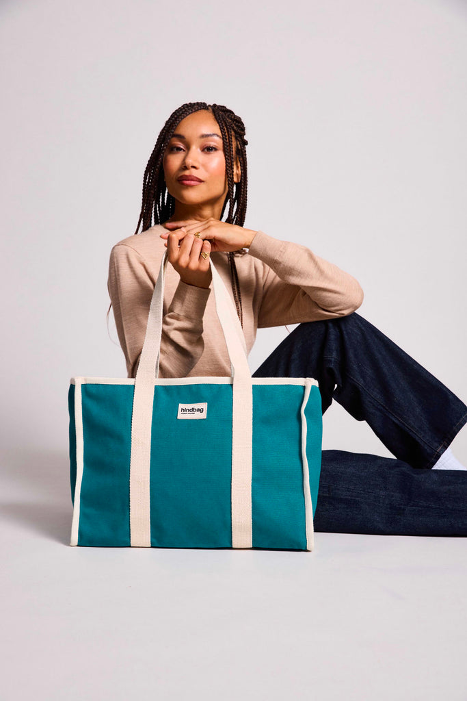 Sac cabas Oscar Bleu paon