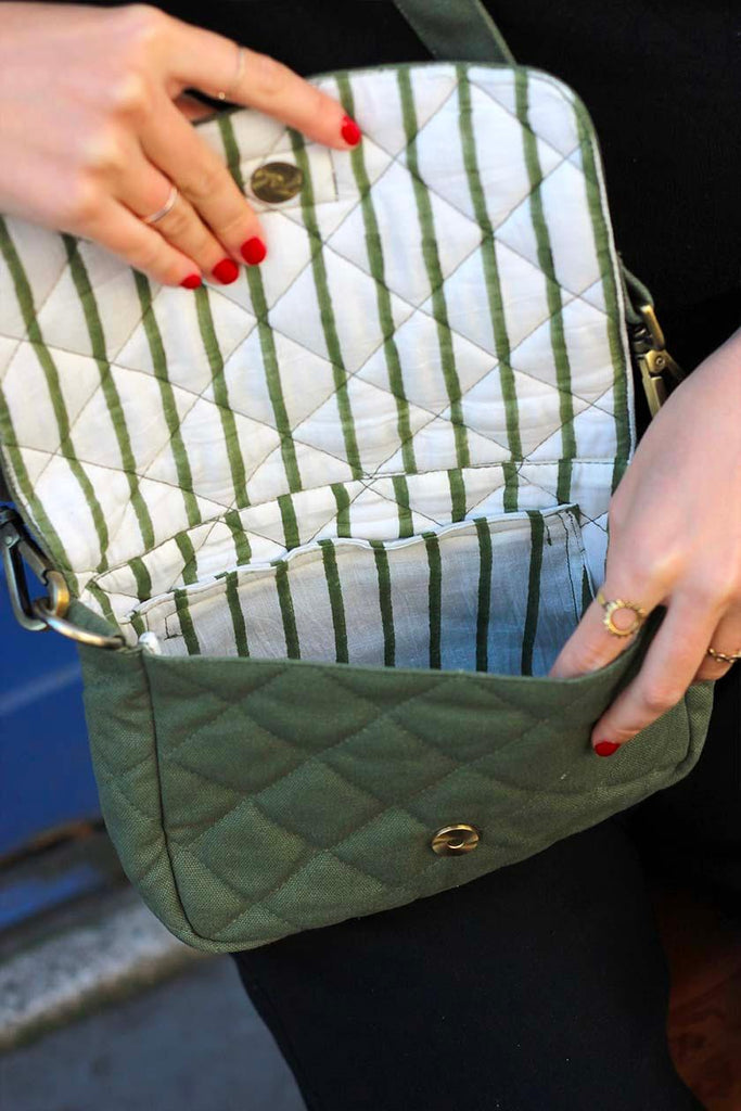 Sac à main matelassé Margault Olive