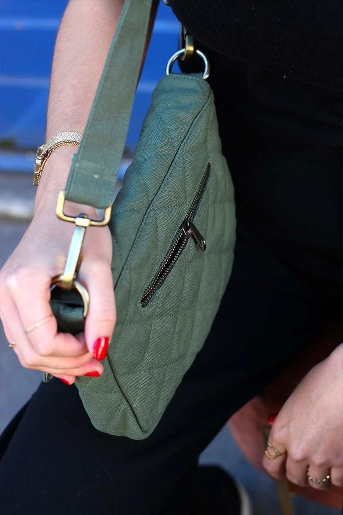 Sac à main matelassé Margault Olive