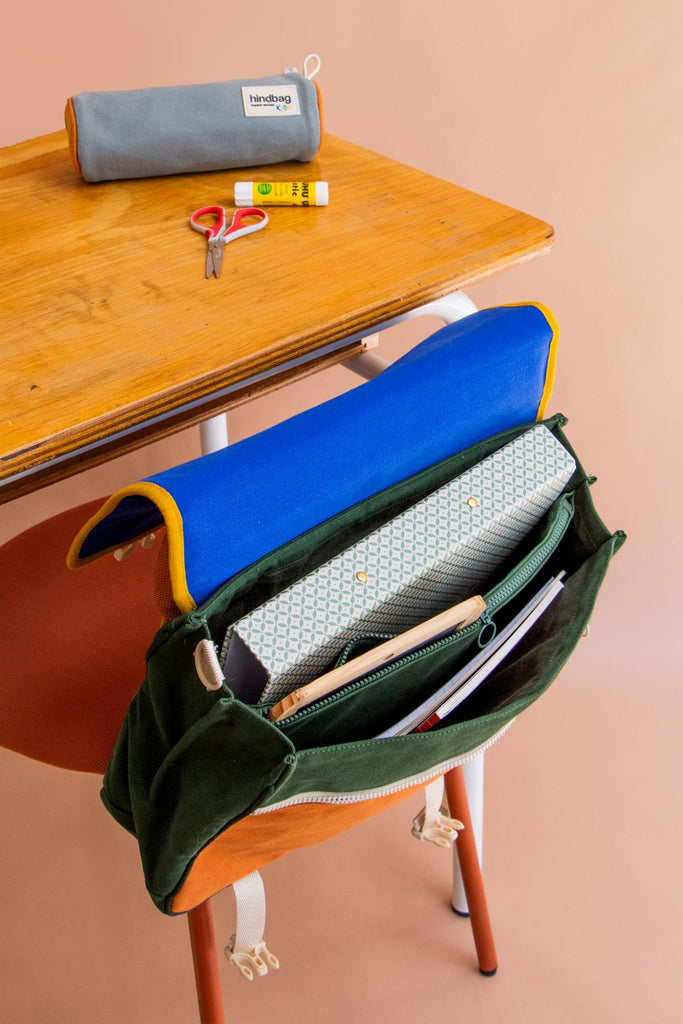 Cartable Léo Tricolore Bleu électrique