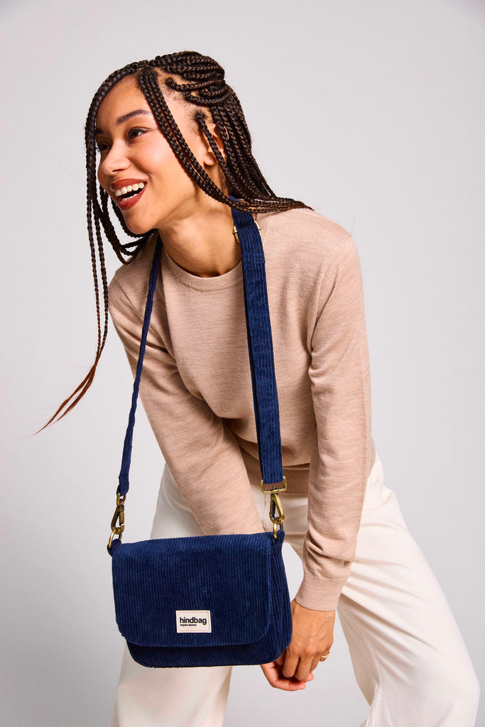 Sac à main Margault Velours Marine