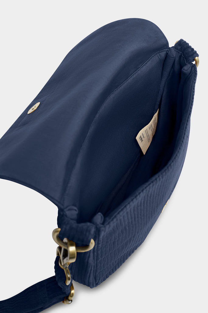 Sac à main Margault Velours Marine