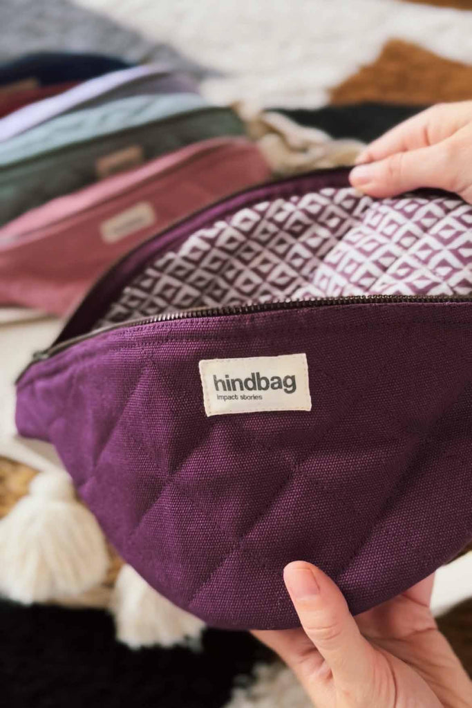 Sac banane matelassé Olivia Prune