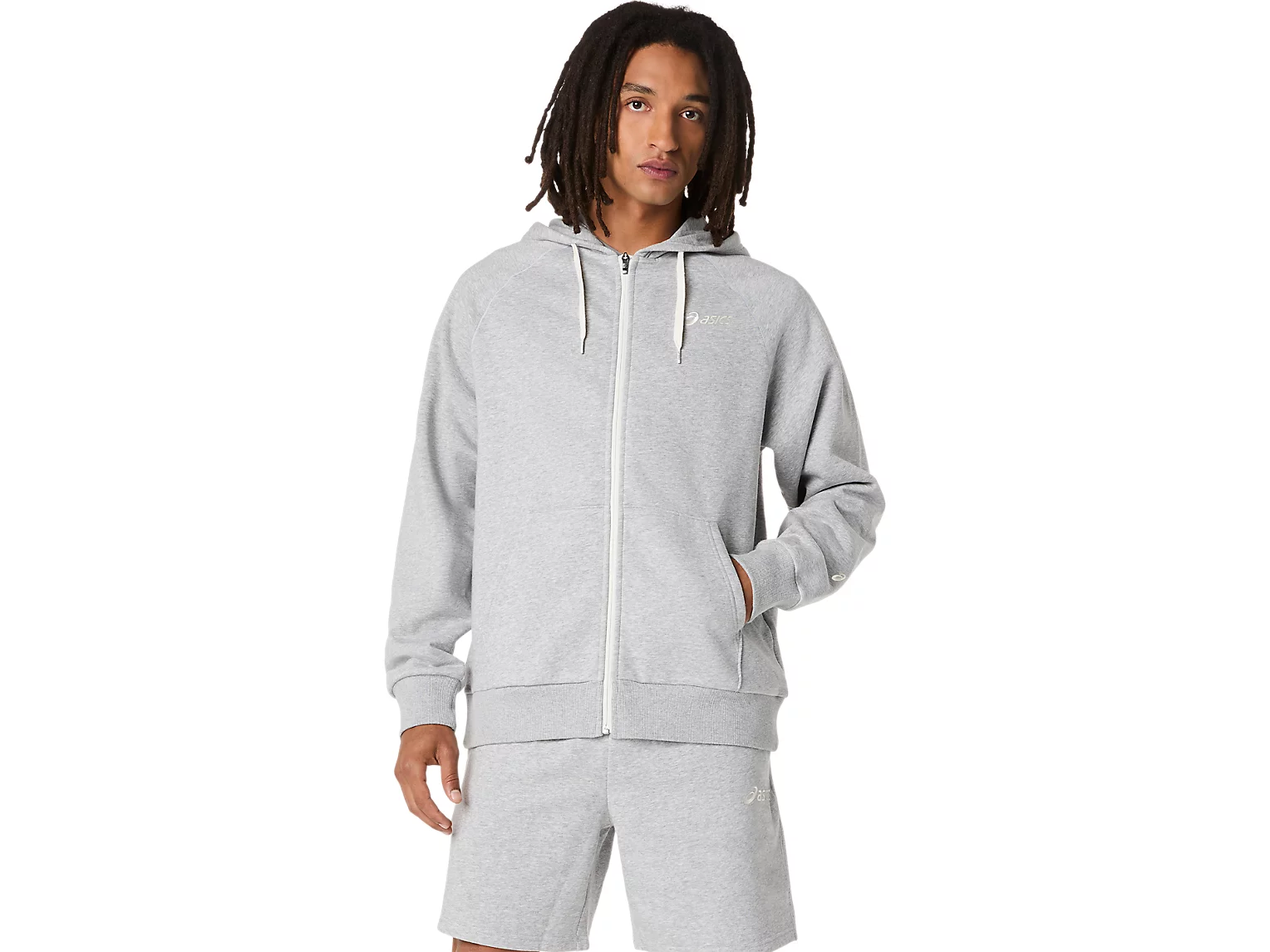 ASICS LOGO FLEECE FULL ZIP HOODIE - Homme