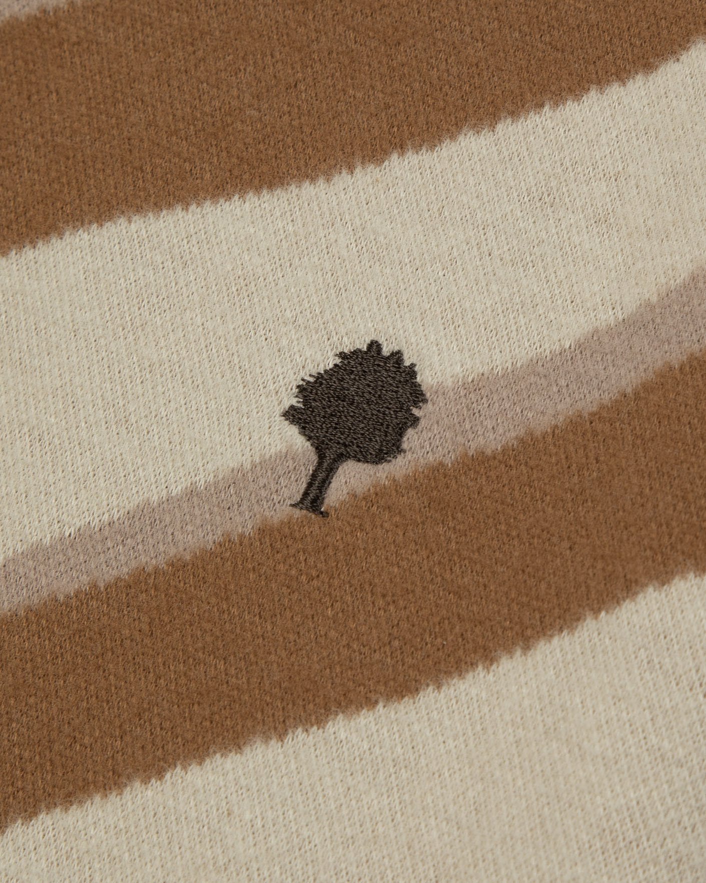 Sweat col rond beige & camel coton - BUSSY