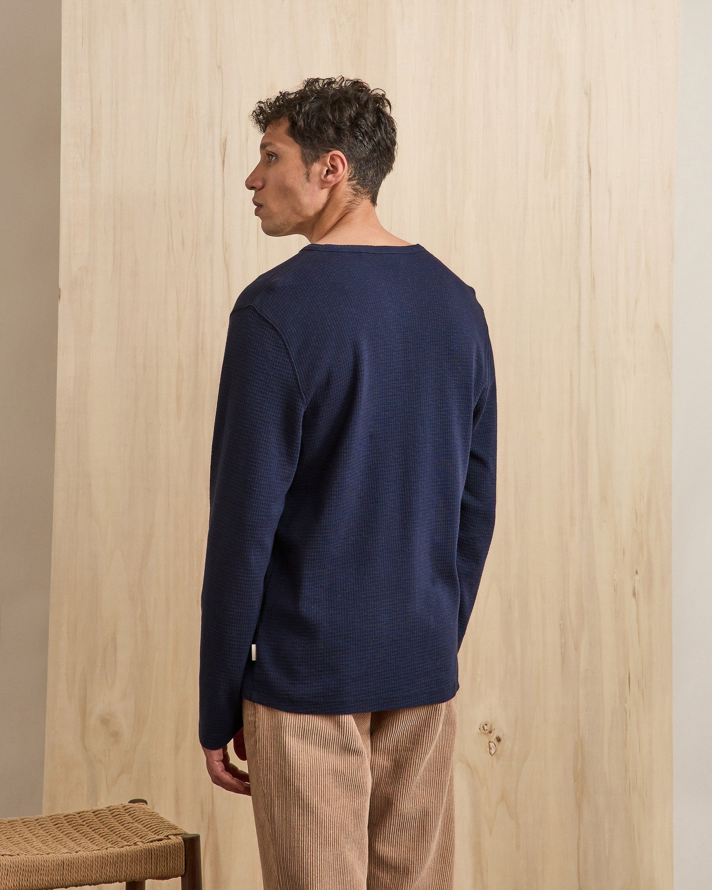 T-shirt manches longues bleu marine coton - FAROZ