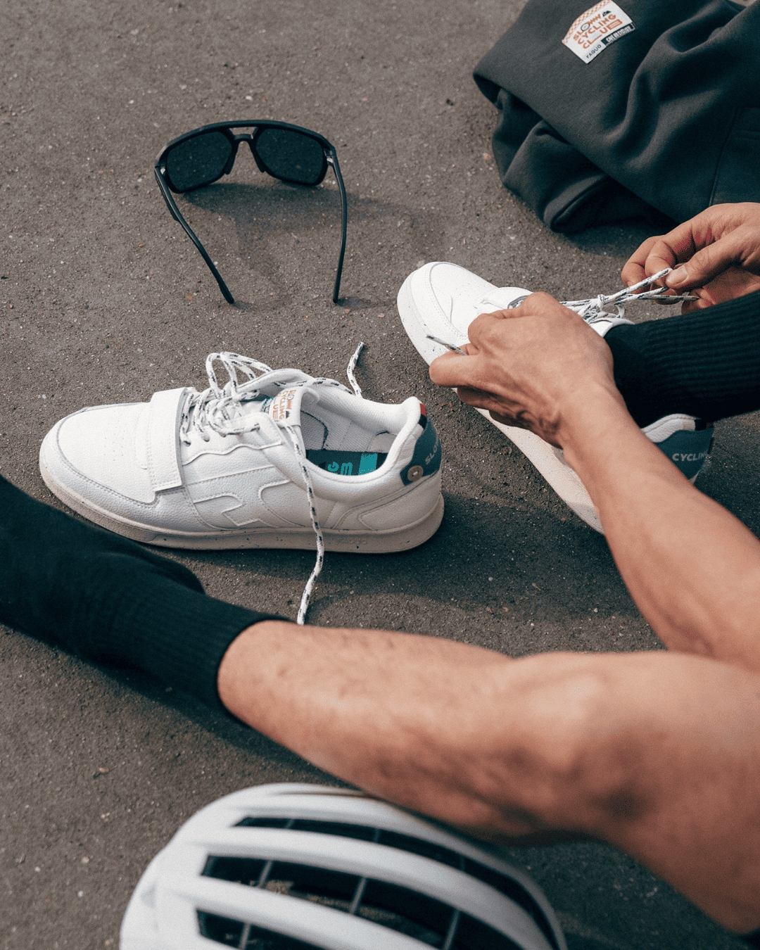 Baskets blanches cuir café du cycliste - HAZEL