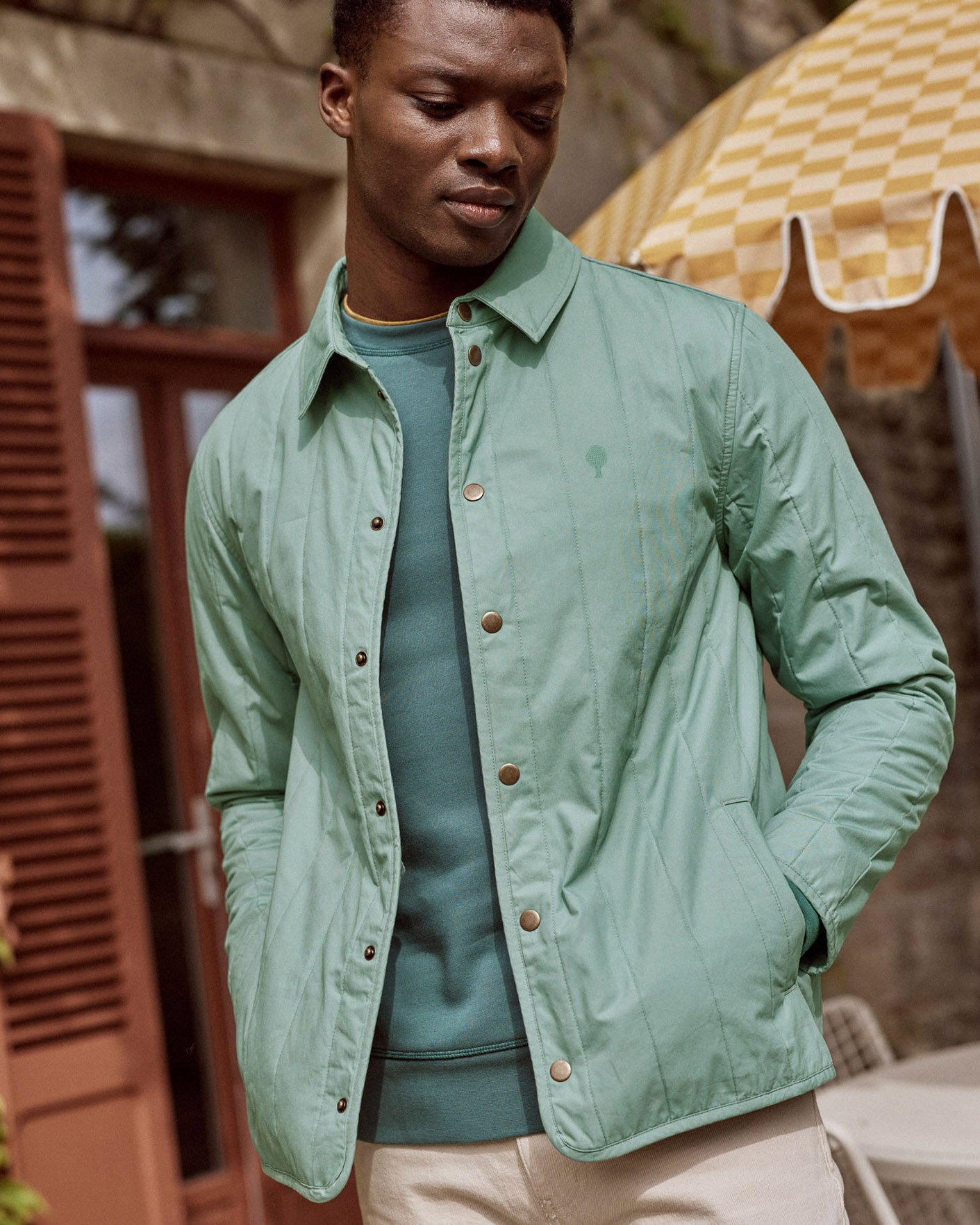 Veste en coton vert d'eau - OBERNAI