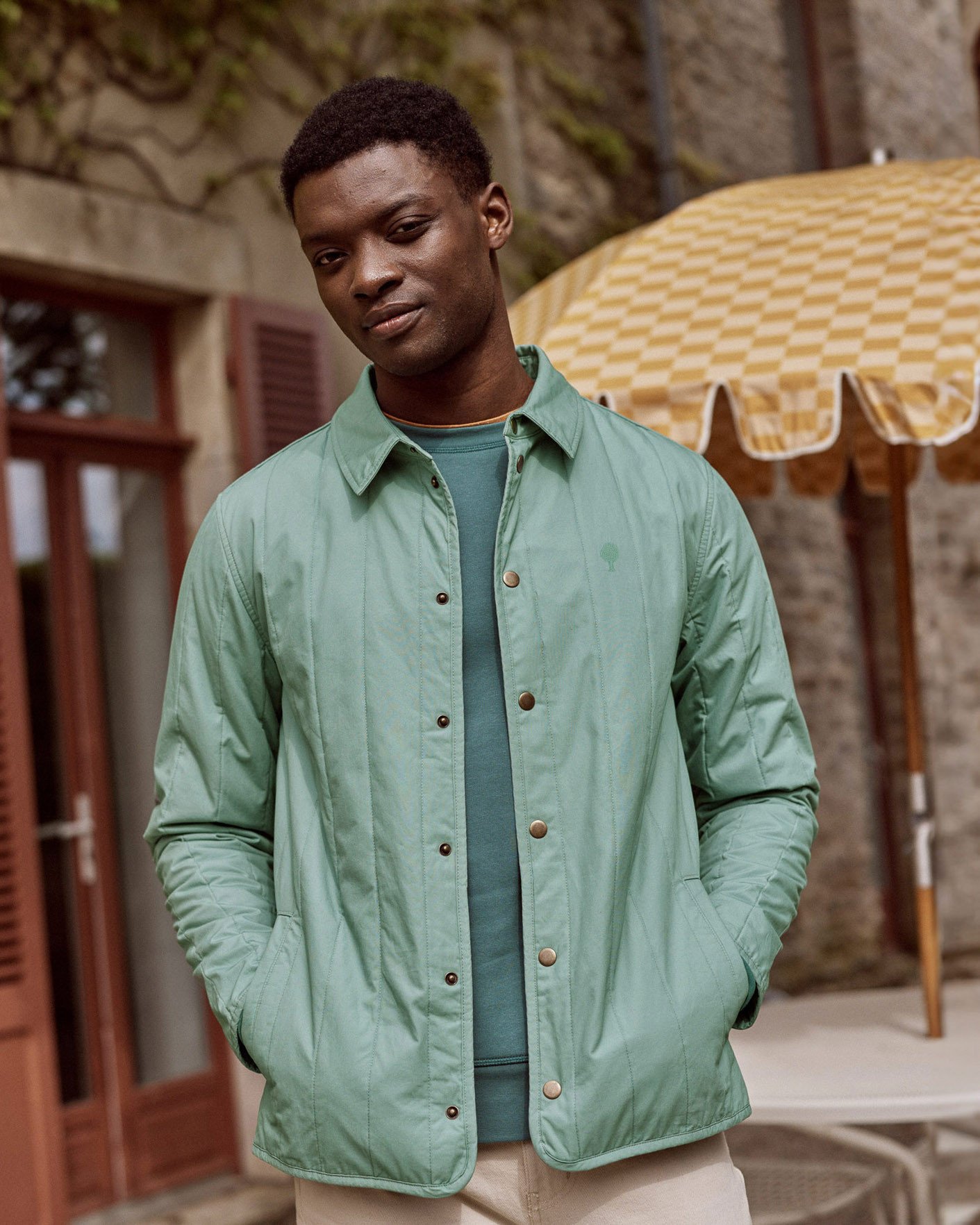 Veste en coton vert d'eau - OBERNAI