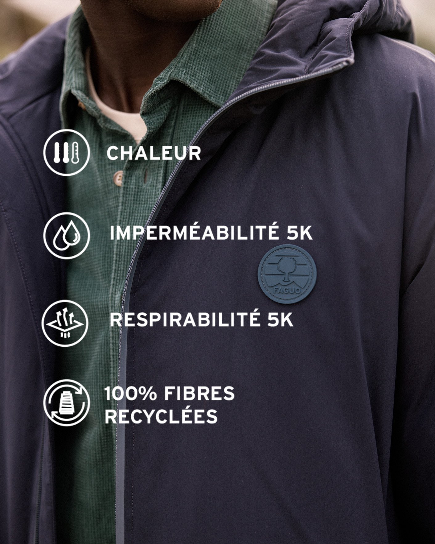 Parka imperméable chaude bleu marine - MONTAUD