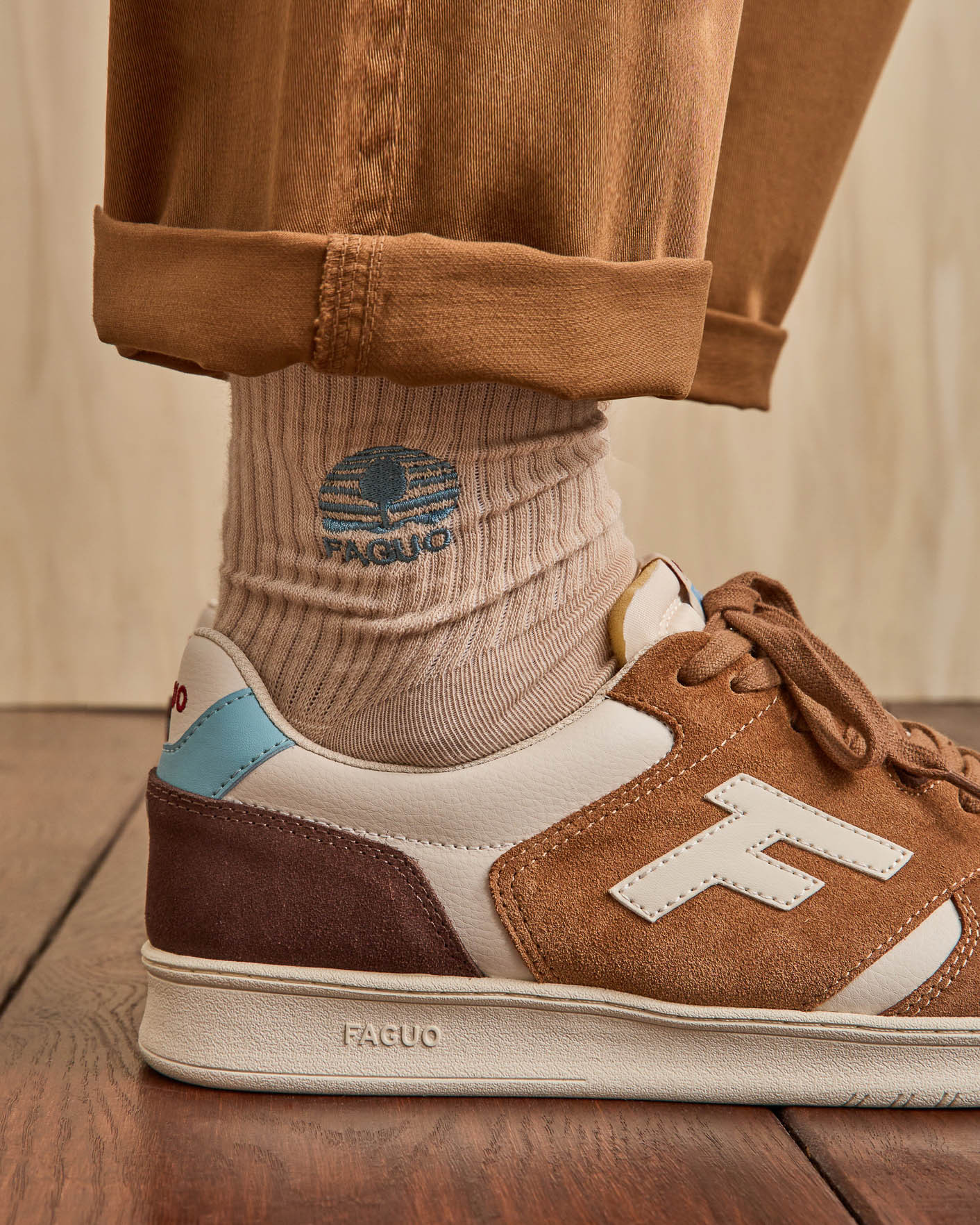 Chaussettes beiges & bleues coton - SOCKS